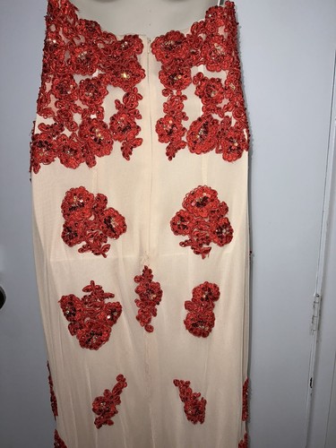 GRACE & HART Red Nude Lace Formal Cocktail Evening Dress Gown Size 8 #30522 - Picture 13 of 17