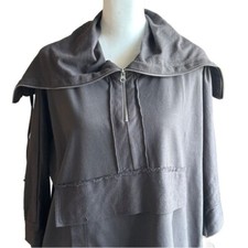 Zara Raw Hem oversized unique gray Hoodie in size small