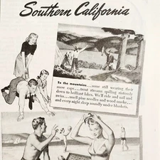 1947 Southern California Travel Advertisement Vintage Summer Vacation DWWW4