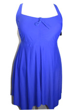 Womens Plus Size Swimdress 2pc Flowy Tankini w/Shorts US 20W Plus Blue B98 