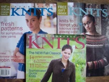 3 Interweave Knits magazines Fall Spring 2006 Fall 2008