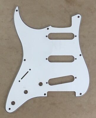 Vintage Lefty Made In USA 3-ply Strat Pickguard White Relic Stratocaster 8-Hole