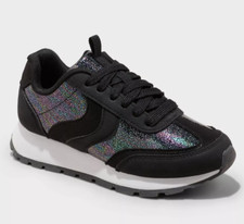 NEW Cat Jack Kids' Ellison Sneakers Black Size 2