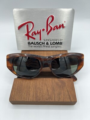 54mm VINTAGE B&L RAY-BAN W0586 THICK MOCK TORT ACETATE G15  display picture 2