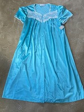 NWT Vintage VANITY FAIR Dressing Gown Robe Aqua S