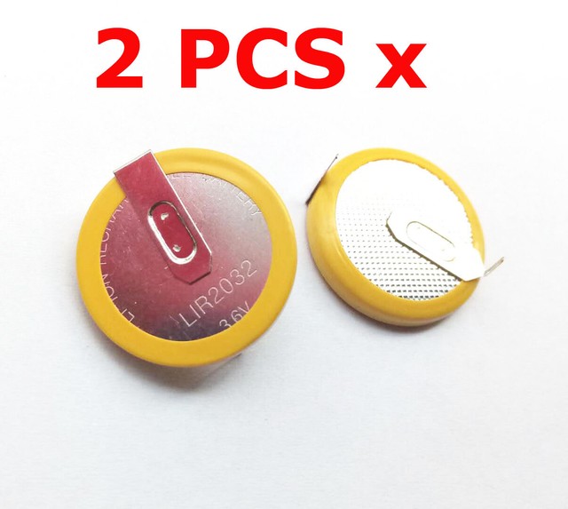 4 PCS x tabbed Rechargeable LiR2032 3.6V Coin Cell Battery Can Replace