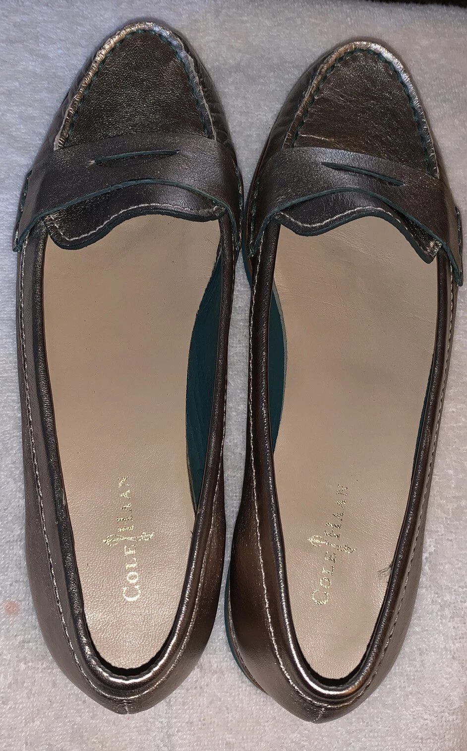 NIKE Mocassini donna Cole Haan Nik Air scarpe comode taglia 9 5 oro metallizzato