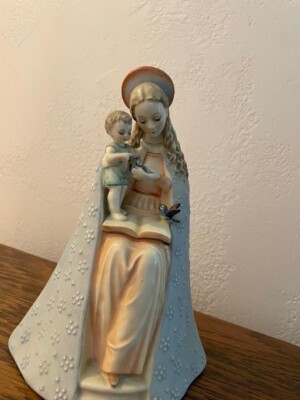 ドイツ　Goebel社　陶器製 親子豚の置物 3体セット Vintage Hummel Goebel Flower Madonna with Child TMK3 Western