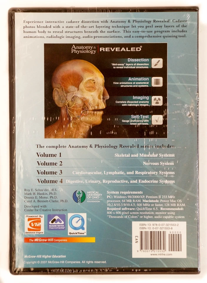Anatomy & Physiology Revealed Vol. 1-4 (CD-ROM, 2007) SEALED Cadaver Dissection  - Image 2 of 4