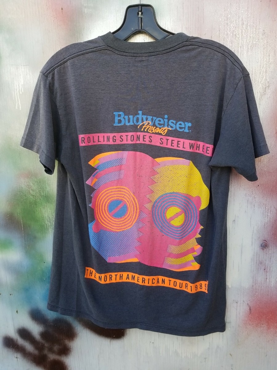 トップス 1989 The Rolling Stones Budweiser sweat Vintage 1989 Rolling Stones Budweiser Steel Wheels Tour