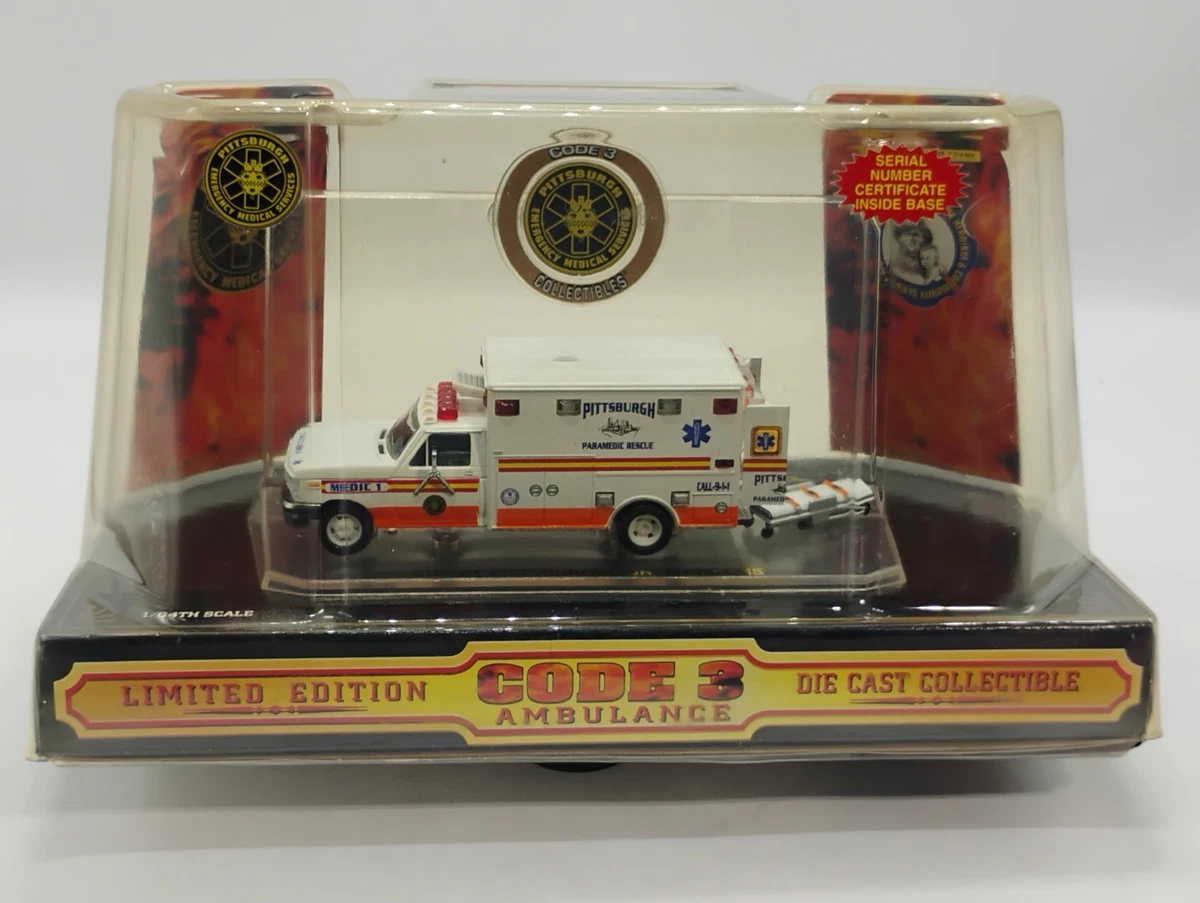 Code 3 Ford F-350 Ambulance Baltimore City Fire Dept - 1/64 Diecast - 2000