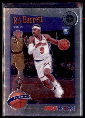 2019 Panini Hoops Premium Stock Tribute RJ Barrett Knicks #298 Rookie