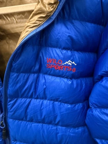 Wild Sports 900 Super Down Jacket Men's M Blue 700 Fill Hooded Puffer Nepal image 2