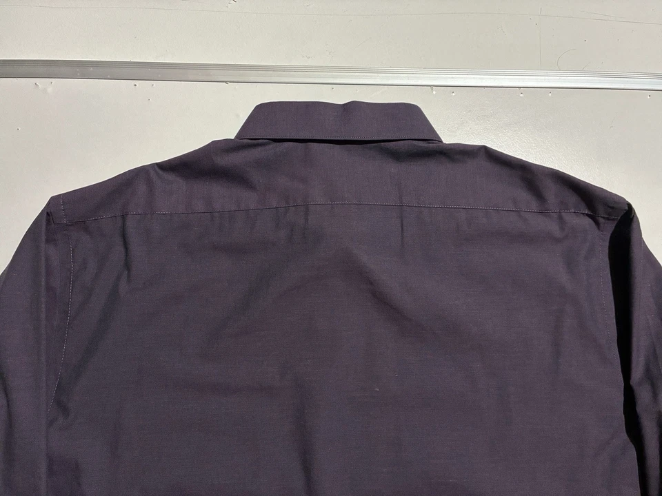 Vintage Arrow Company Dress Shirt Made In USA Plum Purple 17 32/33 Wrinkle Free - Image 4 of 4