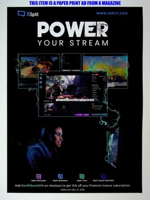 XSplit Power Your Stream 2019 Trade Print Magazine Ad Poster ADVERT
