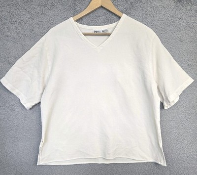 Kiko Comfy Ivory 100% Cotton Top Womens One Size Lagenlook Minimal Capsule READ