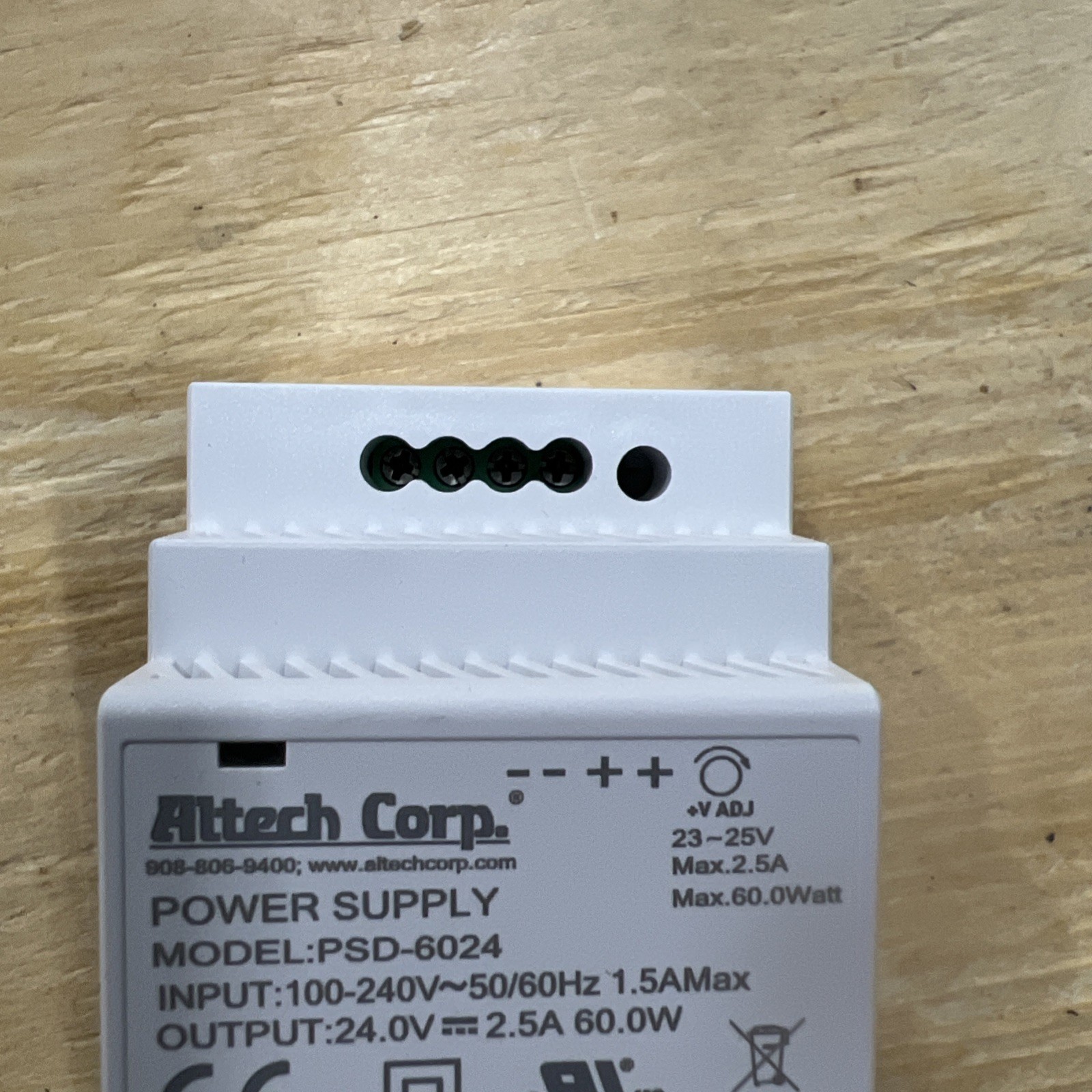 Altech Corp PSD-6024 Power Supply, DIN Rail, 60W, 85-264V AC In, 24V DC Out