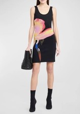Alexander McQueen Dress Orchid Jacquard Sz L  Black $1995