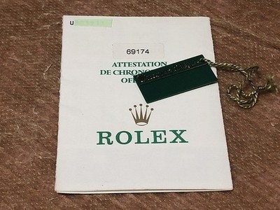 Rolex Garantieschild für Datejust 69174 400 U Serial Authentic