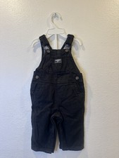 Baby Oshkosh B  gosh Size 6 Month Corduroy Bib Overalls Dark Gray/Black