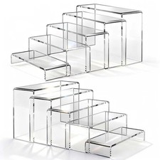10 Pcs 2 Sets Large Acrylic Risers 5 Sizes 7" L 9" L Riser Display Shelf C...