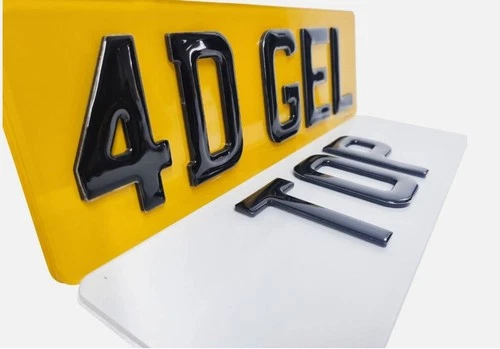 14" 4D Gel Number Plates | UK Road Legal | 3mm 4D + Gel Top | Front & Rear