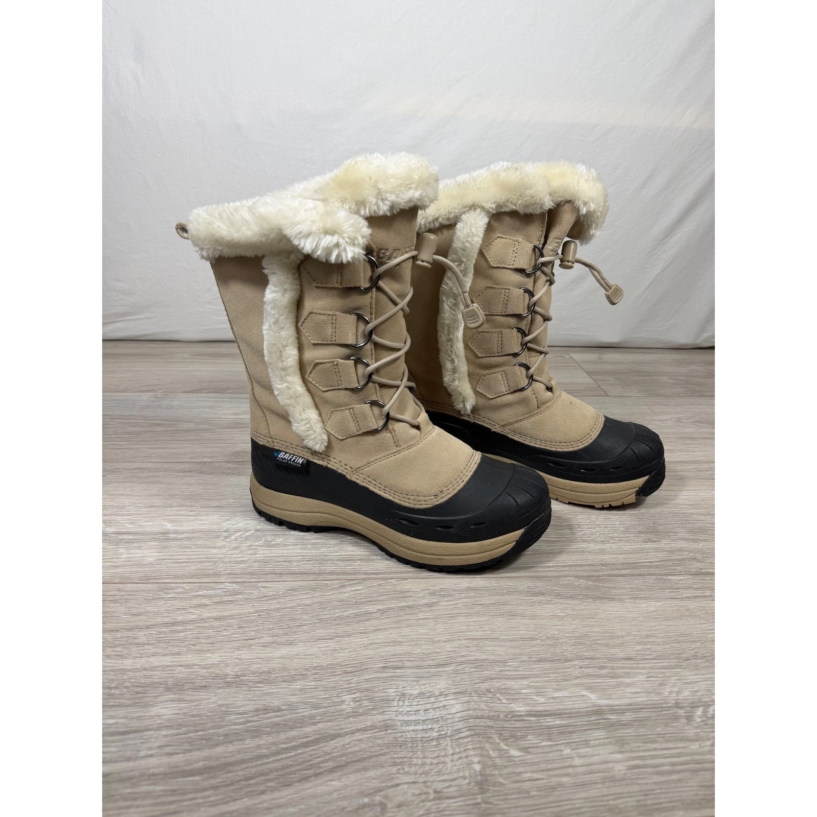 Baffin Chloe Womens Snow Boots Tan Black Waterproof Insulated 4510-0185 Size 8