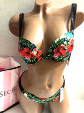 Victoria's Secret Swim Shine Strap Push-Up Bikini 2 Piece Set Tropical Floral