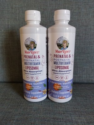 2x Mary Ruth's Prenatal Postnatal Multivitamin Liposomal Orange Vanilla 15.22 Fl