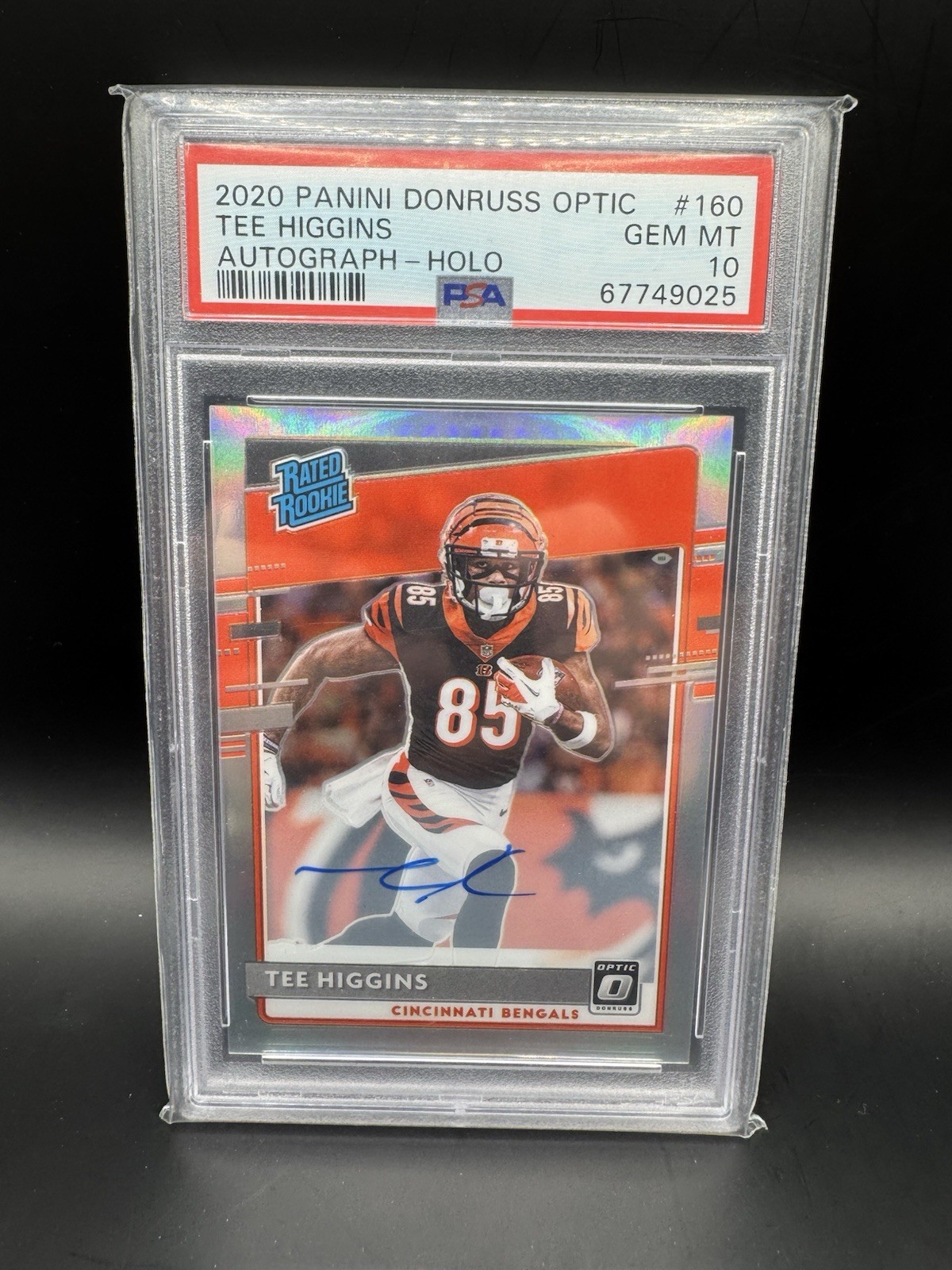 2020 Donruss Optic Holo Rated Rookie Auto /99 Tee Higgins Gem Mint PSA 10