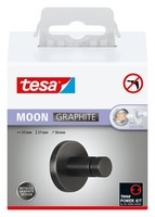 Tesa Moon Handtuchhaken Selbstklebender Wandhaken - 37 X 37 X 36 Mm, Grafit