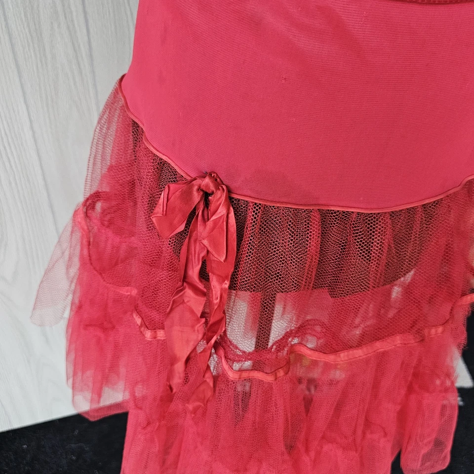 Vintage Red Petticoat Tulle Crinolin Slip Mid Century - Image 2 of 4