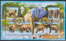 Burkina Faso  Used stamps miniature sheet Fauna Elephants 2021 avdpz
