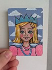 ACEO Original Princess Dress Up Girl Acrylic Painting Hand Painted Art Card — photo 1
