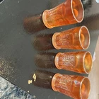 4 Depression Glasses In An Orange Iredersent Pattern by Anchor Hocking Vintage