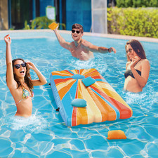 Cipton 35-inch Inflatable Pool Cornhole Set Toss Games for Kids and Adults