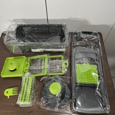 Vegetable Chopper with Container Multi Blade Manual Food Slicer 1.2 Liter No BPA