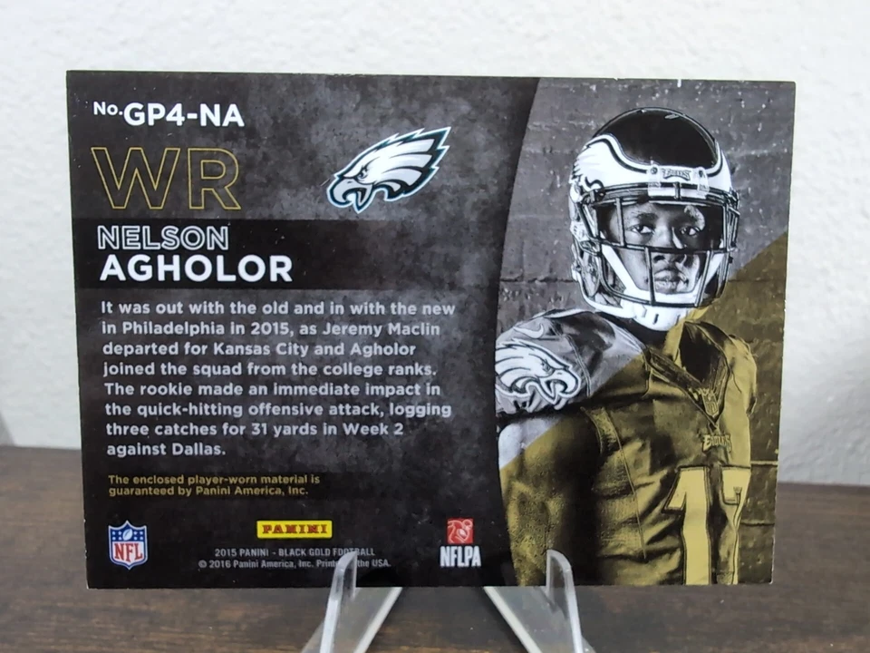 Nelson Agholor (RC, MEM) /199 🔥 Quad Patch/Shadow Box Black Gold Prospecting 🏈 - Image 3 of 4