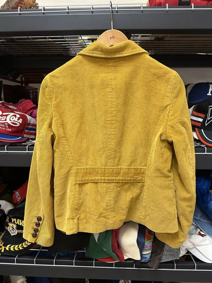 Blazer de Colección LL Bean Pana Mostaza Chaqueta Abrigo Forrada de 3 Botones Foto 2 de 4