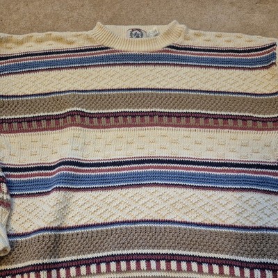 Vintage Sears Roebuck Fisherman Sweater Made in USA Cotton Mens XLarge Crew Neck
