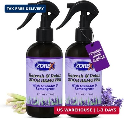 ZORBX Refresh & Relax Odor Remover Spray with Lavender & Lemongrass 8 Oz (Pack o