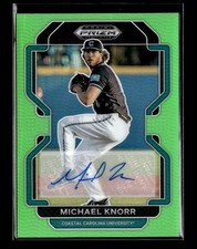 2022 Panini Prizm Draft #PDP103 Michael Knorr Base Autographs Lime Green #/23