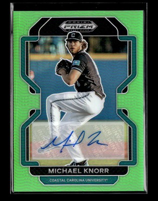 2022 Panini Prizm Draft #PDP103 Michael Knorr Base Autographs Lime Green #/23