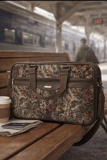 Vintage Jaguar Luggage Garment Floral Print Excellent Condition Tapestry