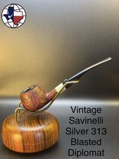 Pipa tabacco vintage Savinelli argento 313 diplomatico sabbiato