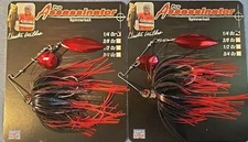 2 ~1/4 oz Pro Assassinator *Compact Spinnerbait CWRR-CHRB Covert Hot Red & Black