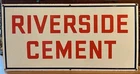 Vintage 1930’s Riverside Cement Porcelain Enamel Advertising Sign Great Graphics