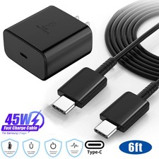 45W Type USB C Super Fast Wall Charger 6ft Cable For Samsung Galaxy S22 S23 N20U