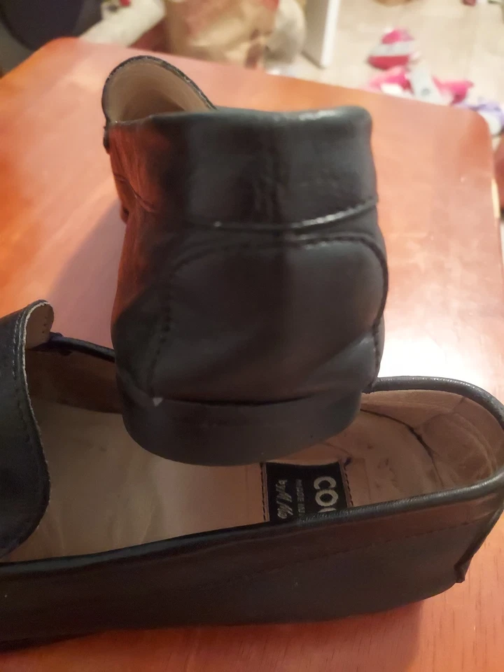 Vero Cuoio Mocasines Sin Cordones Negros Hombres Zapatos Talla 7 Hecho en Italia Foto 4 de 4