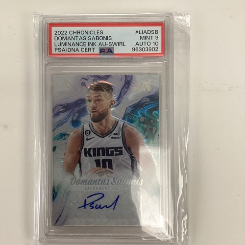 Domantas Sabonis 2022-23 Chronicles Luminance Ink Auto Swirl PSA 9 /25 